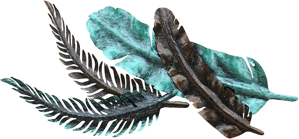 Creative Banana Leaf 3D Metal Wall Art Decor, Retro Wrought Iron Wall Hanging, Handmade Metal Wall Art Sculpture for Living Room Bedroom Office Hotel,13067cm (130 * 67cm)