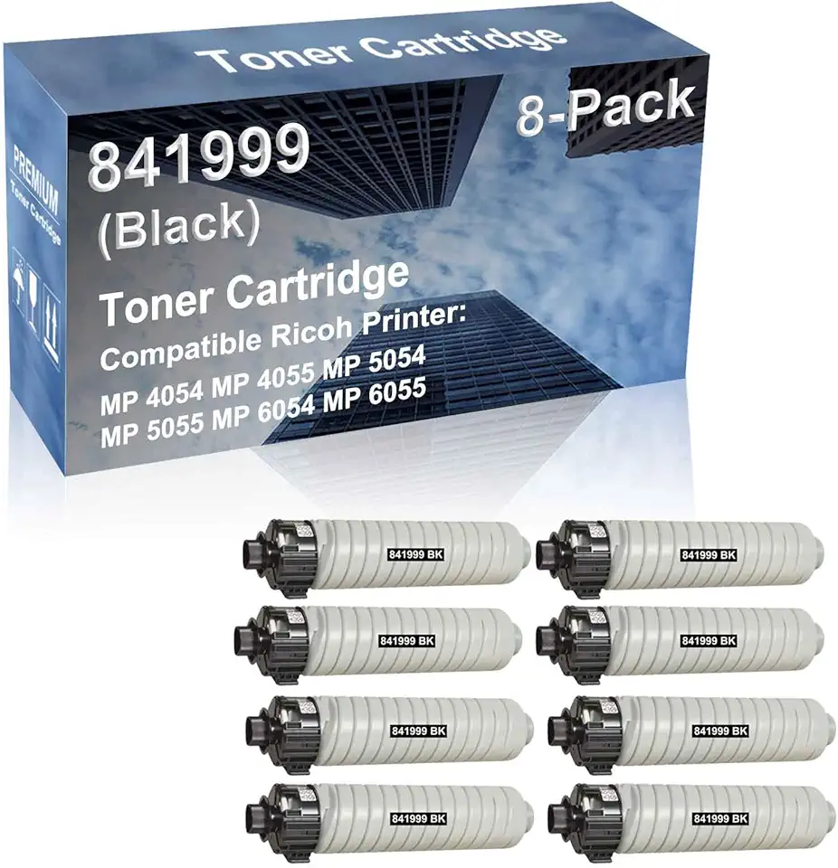 8-Pack Compatible High Capacity 841999 Imaging Toner Cartridge use for Ricoh MP 4054 MP 4055 Printer (Black)