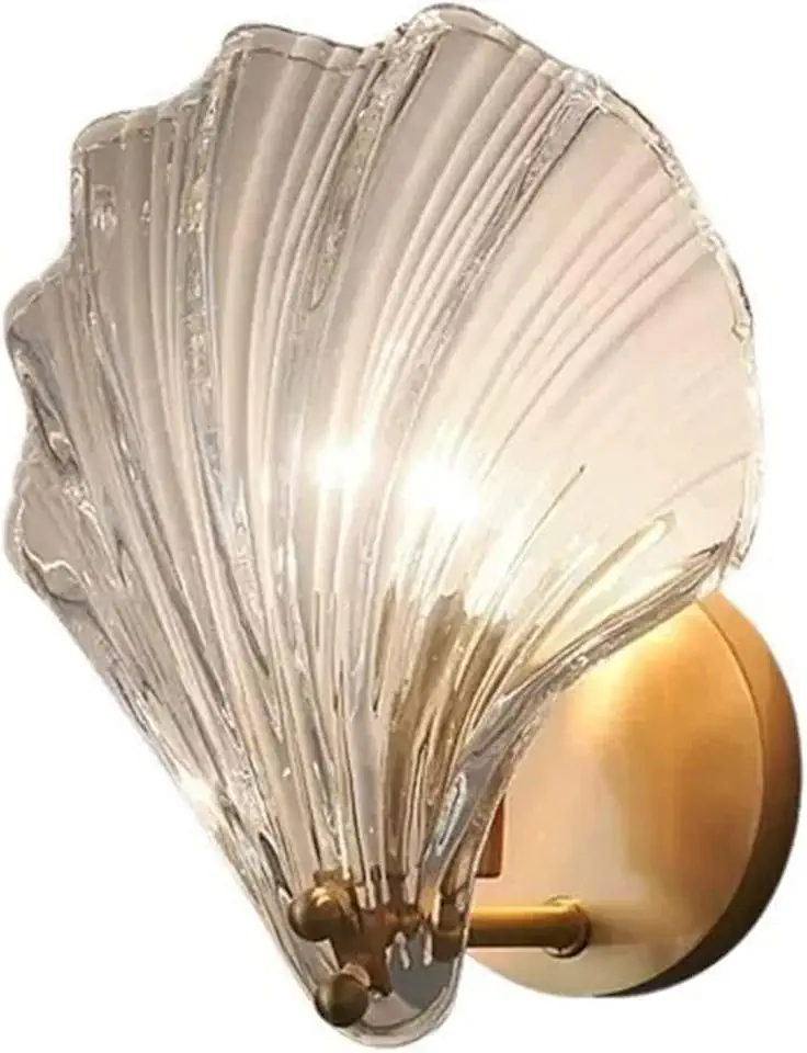 Shell Shaped Decorative Wall Sconce Copper Bedroom Bedside Wall Sconce,Ceiling Lighting