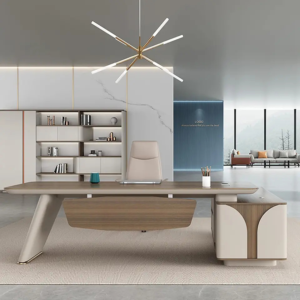 L Shaped Executive Office Desk with Shelves and Storage Cabinet, 94 inch Design Office Computer Desk Writing Study Table Business Furniture Set Workstation for Home Office