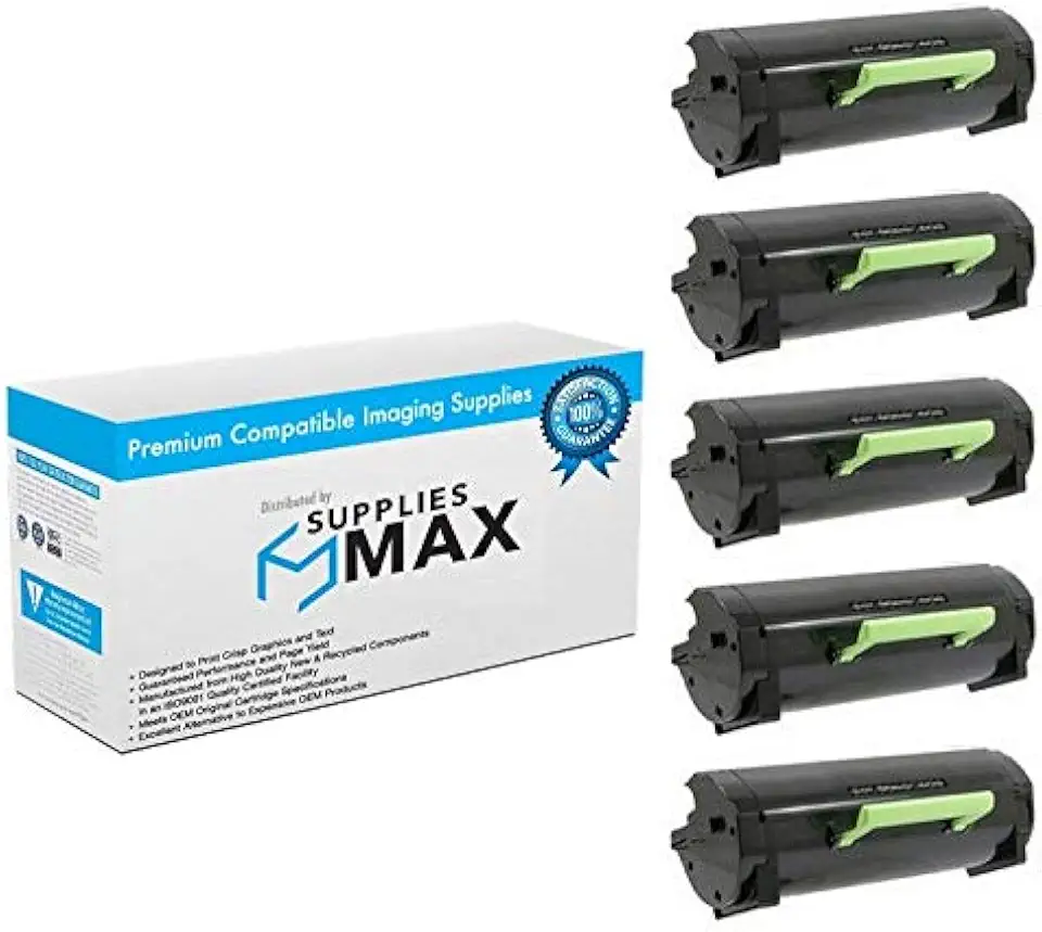 Compatible Replacement for Lexmark MS-321/MS-421/MS-521/MS-621/MS-622/MX-321/MX-421/MX-521/MX-522/MX-622 Series High Yield Toner Cartridge (5/PK-15000 Page Yield) (56F1H0E_5PK)