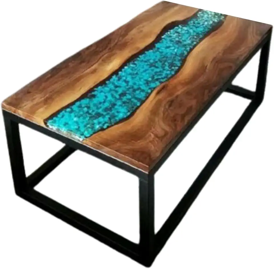 Personalized Sea Wave Table, Customized Live Edge Resin Epoxy Table, Rustic Coffee Desk, Kitchen Table, Gift Home, Beach House Table, Bar Table, Unique Home Gift (40x100 inch)