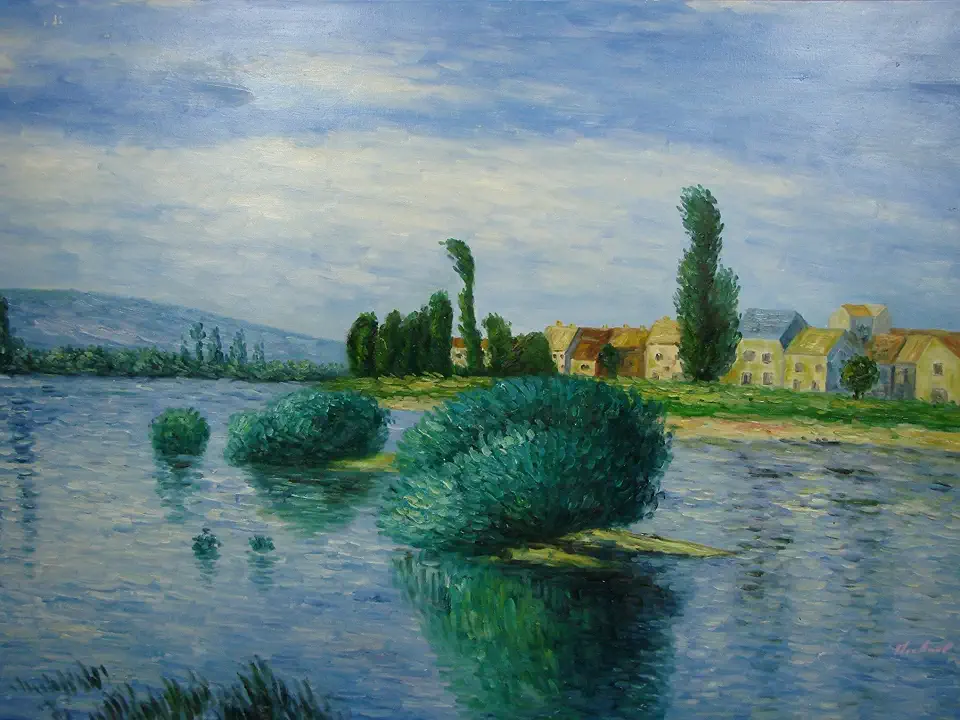 Scenic Water Landscape Oil Painting by Mickail 60