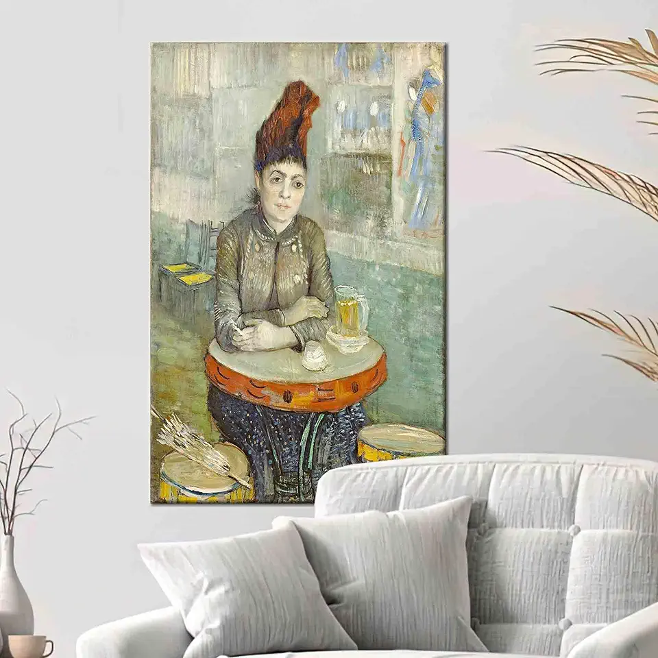 Agostina Segatori Sitting in The Café Du Tambourin: Impressive Van Gogh Artwork Reproduction Poster Perfect for Art Lovers - 1PC - 100x235