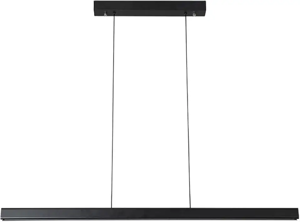 Modern Chandelier Long Strip Minimalist Linear LED Pendant Light Aluminum Wood Art Dining Table Hanging Lamp for Office Kitchen Island Bar Living Room Lighting Fixture(Neutral Light,80CM)