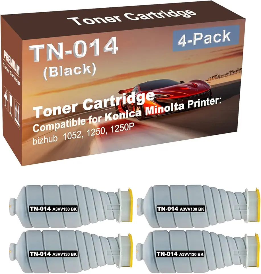 4-Pack Compatible High Capacity 1052, 1250, 1250P Printer Waste Toner Container Box Replacement for Konica Minolta TN014 TN-014(A3VV130) Toner Cartridge (Black)