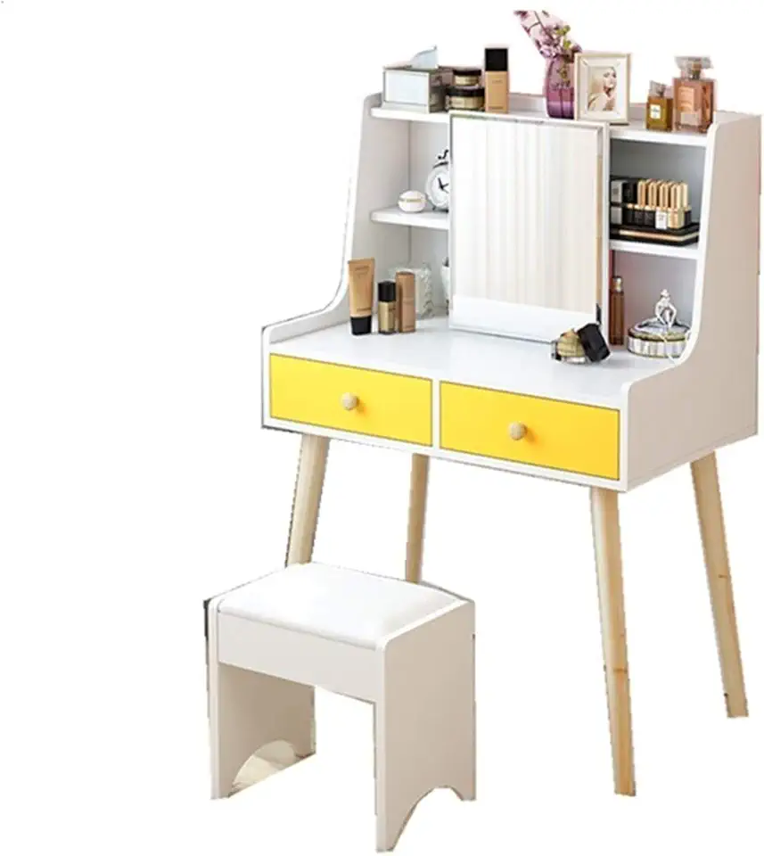 with Home Bedroom Multifunctional Girl Small Dressing Table with Makeup Stool