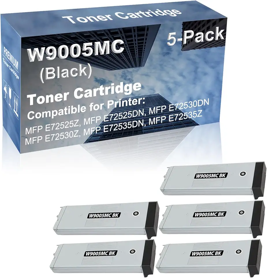 5-Pack Compatible High Capacity W9005MC Imaging Toner Cartridge use for MFP E72525Z, MFP E72525DN Printer (Black)