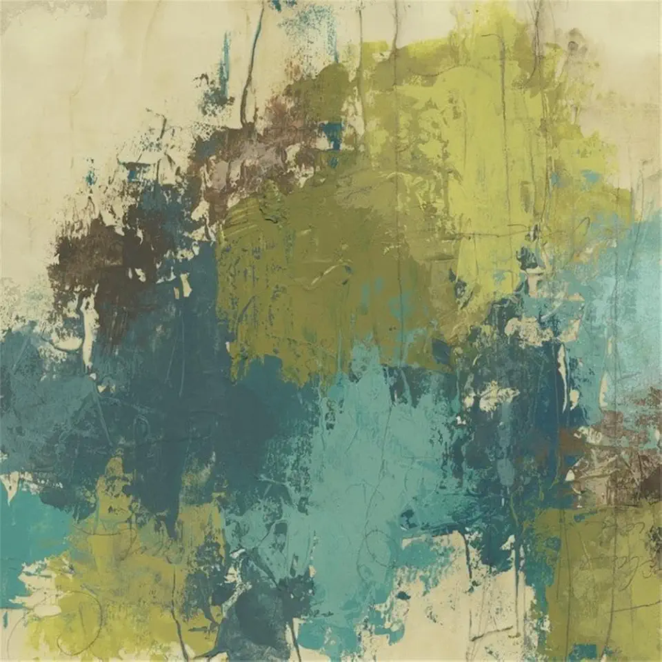 Giant Art 84x84 Blue Monday II Fine Art Giant Canvas Print in Green