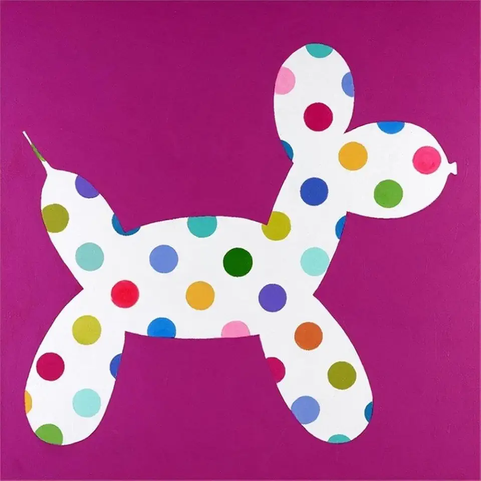 Giant Art 84x84 DOTTIE Fine Art Giant Canvas Print in Multi-Color