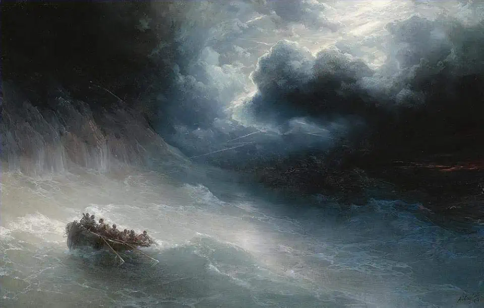 Toperfect 9 Paintings the wrath of the seas 1886 waves storm seascape Ivan Aivazovsky Oil Art on Canvas - Famous Artworks 02, $50-$2000 Hand Painted by Art Academies' Teachers