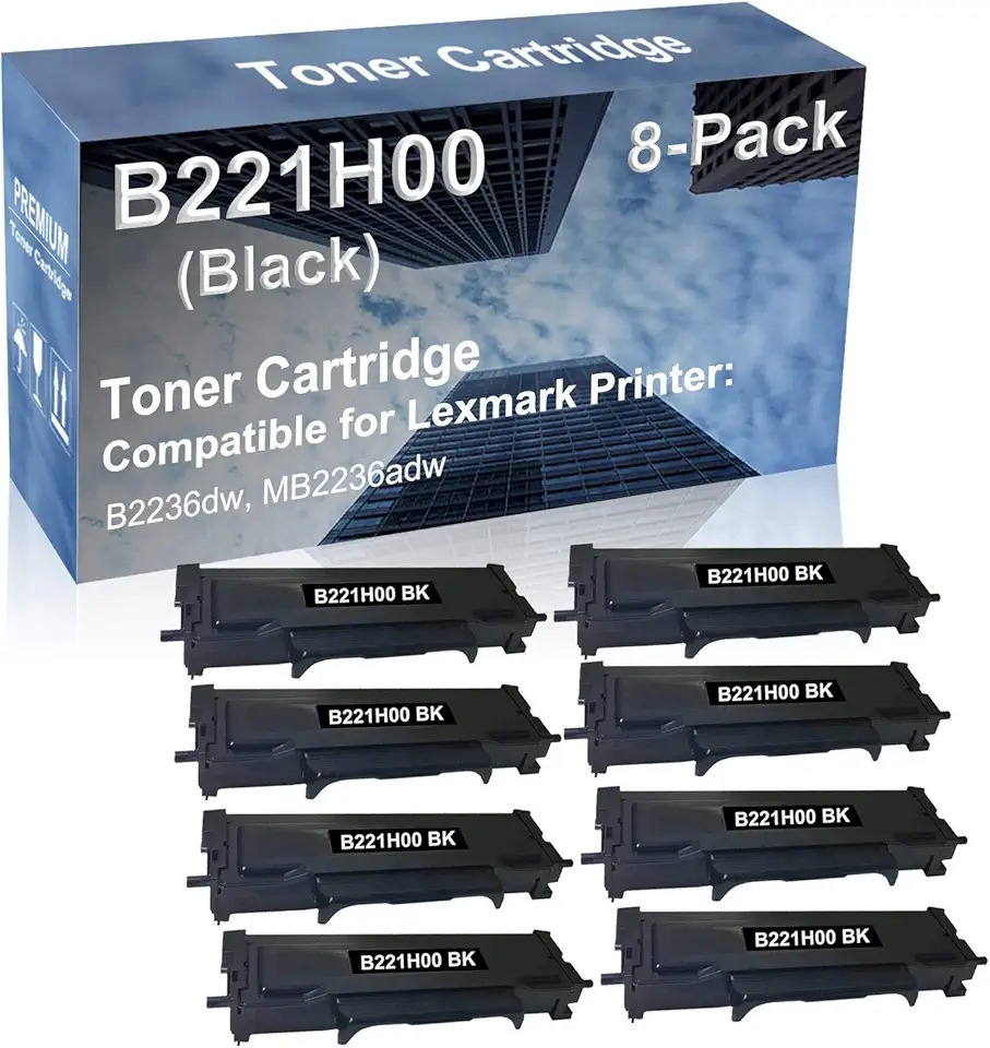 8-Pack Compatible High Yield B2236dw, MB2236adw Printer Cartridge Replacement for B221H00 Toner Cartridge (Black)
