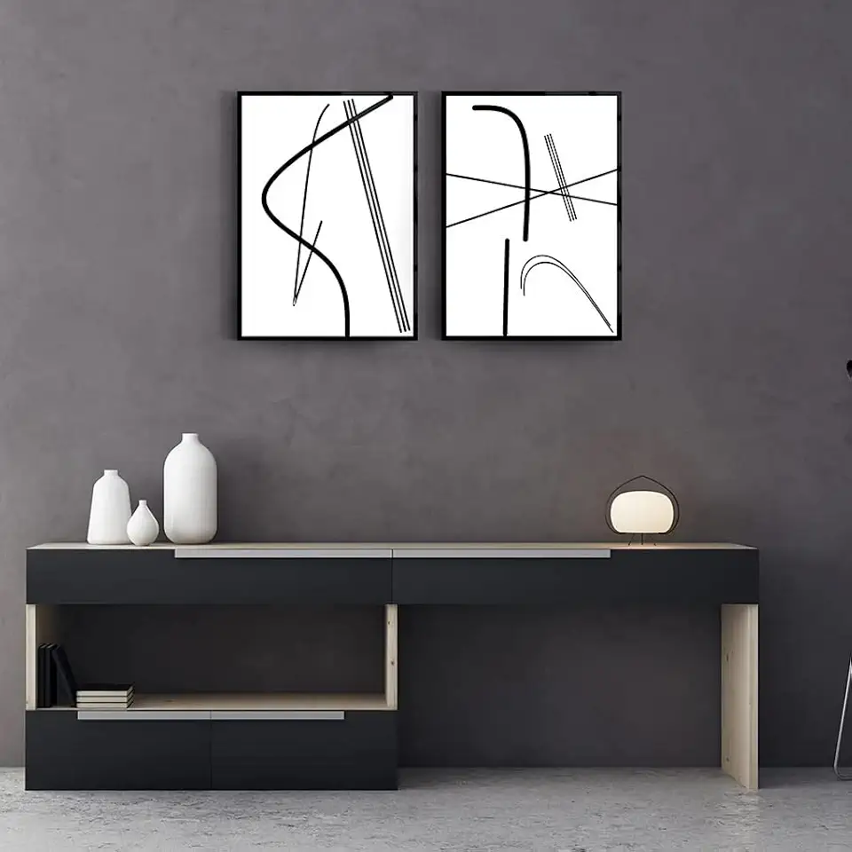 Abstract Pattern 62 Set Of 2 Wall Decor , Glass Wall Art, Frameless Free Floating Tempered Glass Panel, Living Room Decoration (27.5”W x 39.3”H – 70x100cm Each Piece)