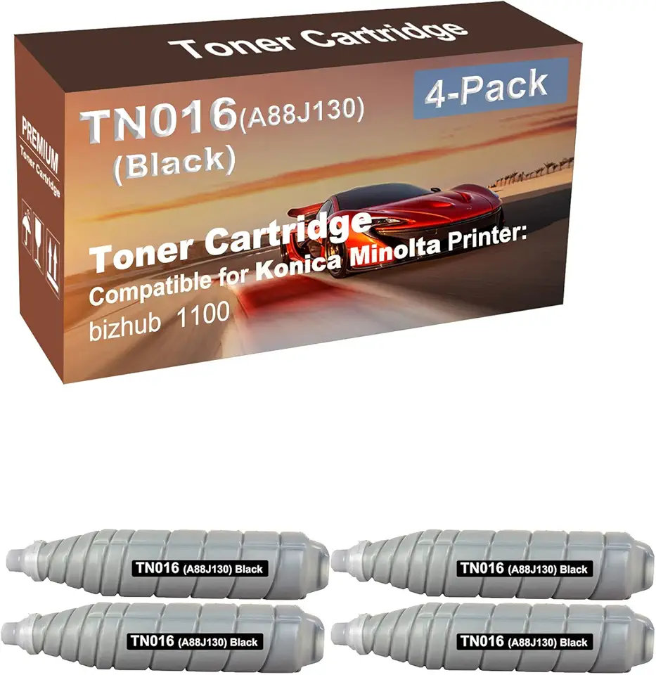 4-Pack Compatible High Capacity TN016 TN-016(A88J130) Waste Toner Container Box use for Konica Minolta Bizhub 1100 Printer (Black)