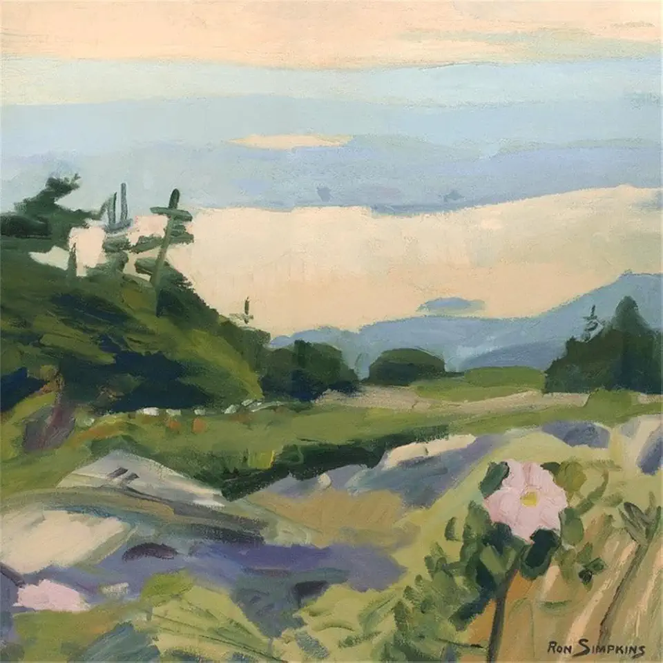 Giant Art 84x84 Top of the World Fine Art Giant Canvas Print in Green