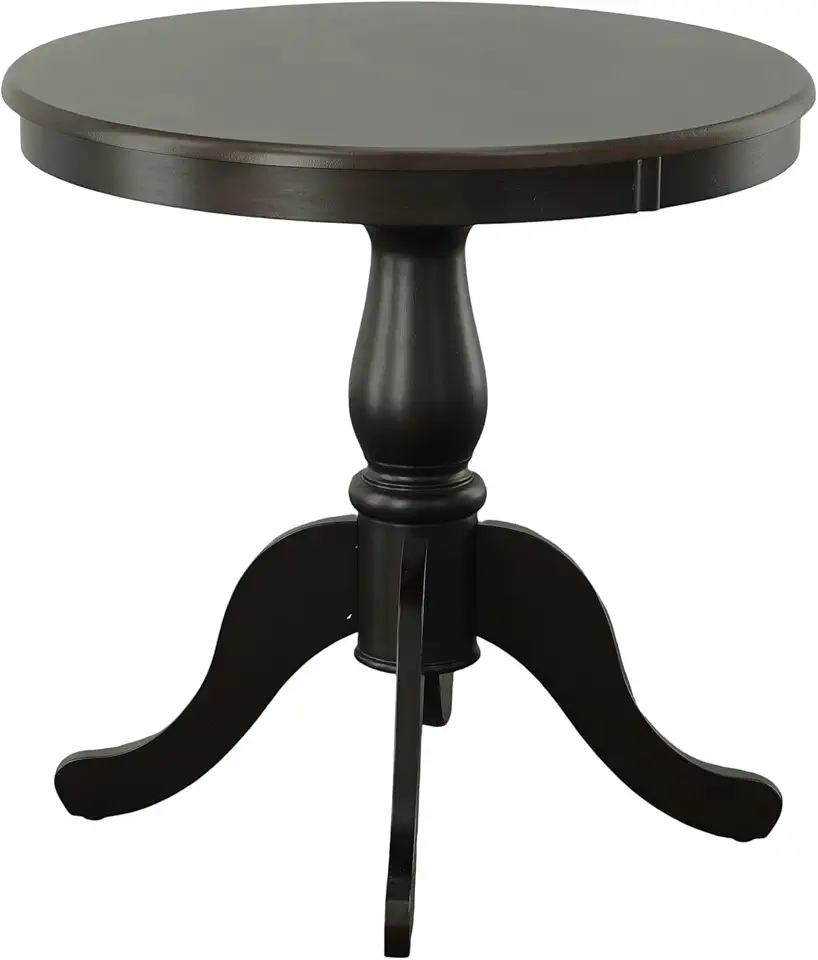 Carolina Chair & Table Fairview Round Dining Table – Classic American Style Furniture, Seats 2-4 Person Wooden Top Pedestal Base Table for Kitchen or Dining Room (Espresso, 30