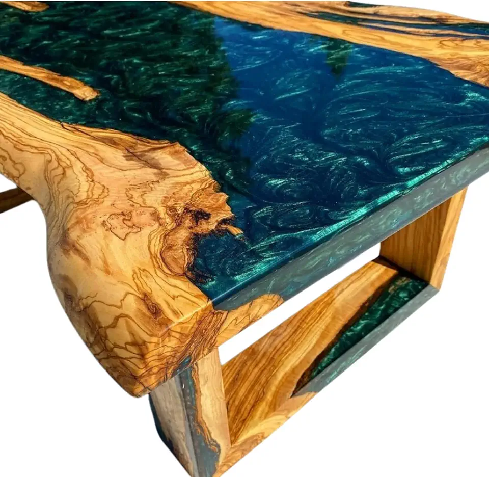 Custom Beach Decor, Large Table, Sea Waves Table, Live Edge Table, Personalized Ocean Table, Epoxy Waterfall Table, Gaming Desk, Coffee Table, Ocean Wave Dining Table, Office Table (40x72 inch)