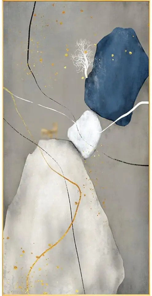 Abstract hanging painting of living room decoration, crystal porcelain entrance floor to ceiling