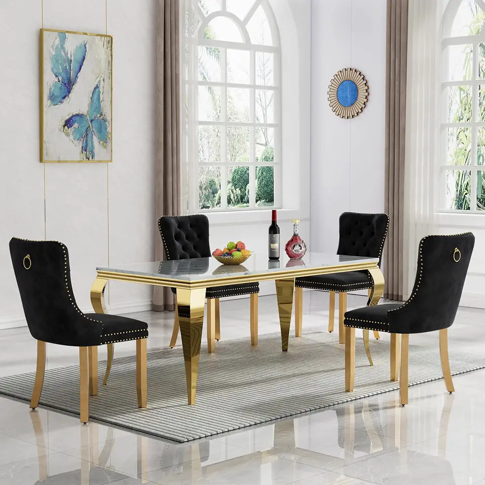 Modern Marble Dining Table Set for 4, 70
