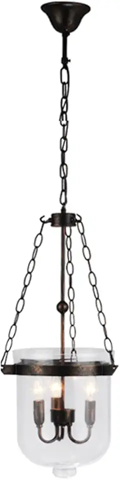 American-Style Bucket Pendant Light Creative E14 Candle Glass Rustic Bedroom Hanging Lamp Living Room, Dining Table, Study Lighting Fixture