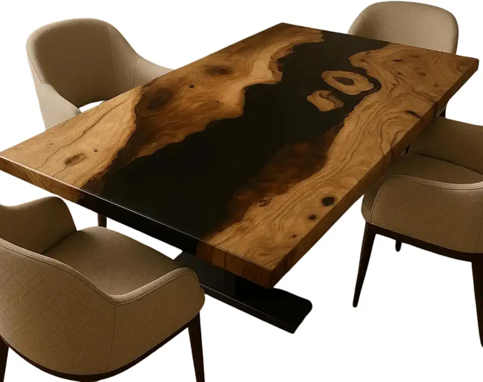Fantasy Night Table, River Black Table, Unique Living Room Furniture Decor, Office Table, Black Table, Coffee Table, Dining Table, Modern Home Decor, Gift New home, Office Table (36x80 inch)