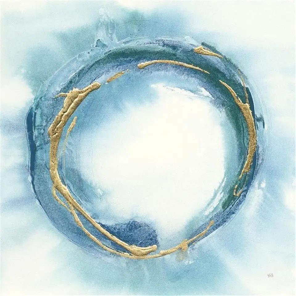 Giant Art 84x84 Buddha Enso Fine Art Giant Canvas Print in Multi-Color