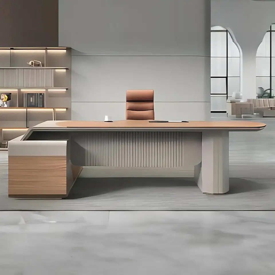 YZABEL Extra Large 102 inch Executive Office Desk, L Shaped Computer Desk with Lateral Cabinet, Study Table Business Furniture Set Workstation for Study, Work