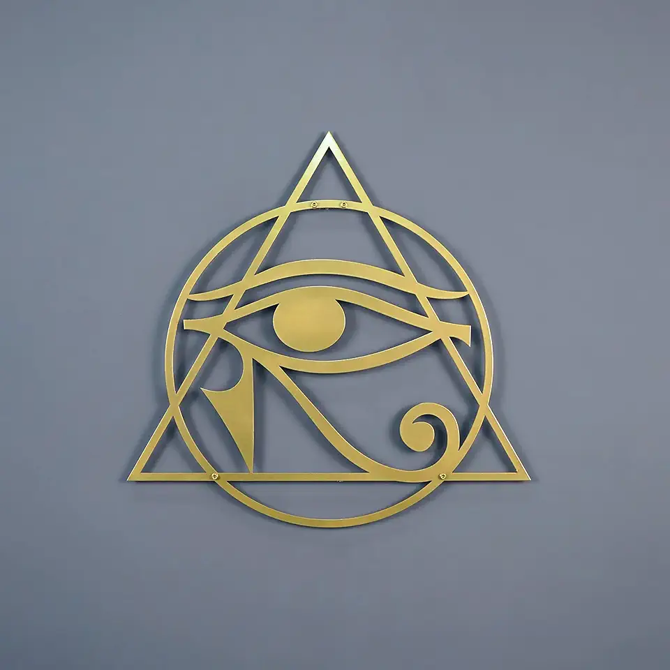 Colorfull Worlds Eye of Horus Metal Wall Art, Sacred Geometry Wall Decor, Home Wall Decor Gift for New Year, Christmas and Housewarming(18,5