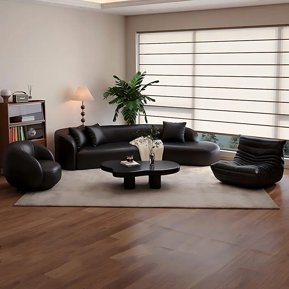 Sofa Set for Living Room - Luxury Modern Sectional Couch, Sofas with Coffee Table for Living Room, Modular Couch with Luxury Design, Suitable for Office, Cafe (Sofa+Table+ChairA+B, 157.5