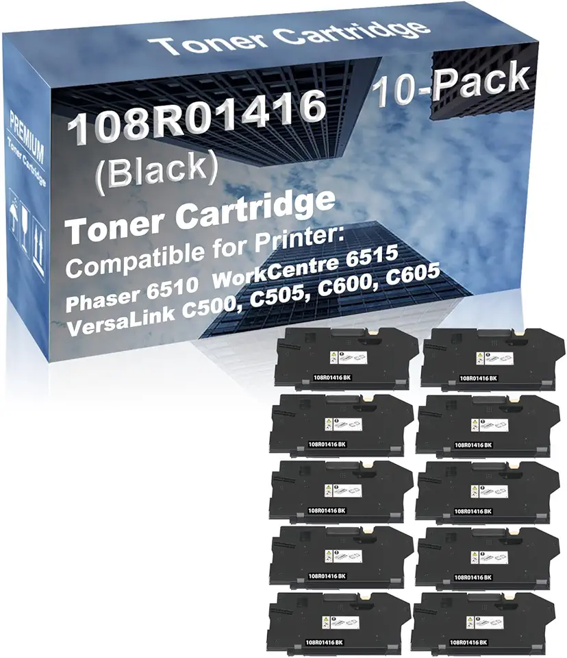 10-Pack Compatible High Capacity 108R01416 Waste Toner Container Box use for Phaser 6510 WorkCentre 6515 VersaLink C500, C505, C600, C605 Printer (Black)