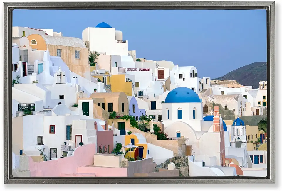 Stupell Industries Seaside City Architecture View Gray Framed Floater Canvas Wall Art Design by Danita Delimont, 25 x 17