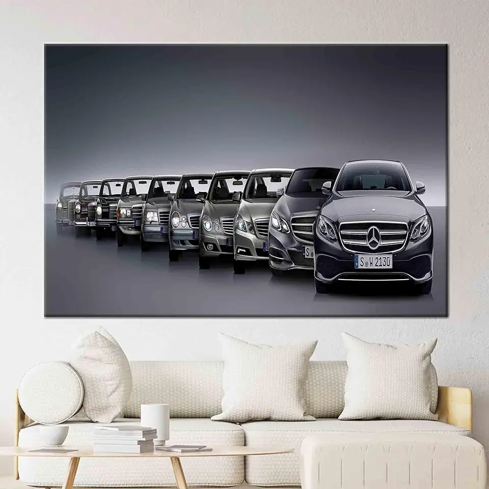 Elegant Artistic Illustration Of A Luxury Vehicle On Premium Quality Canvas Perfect For Car Enthusiasts And Modern Home Decor - 1PC - 100x235