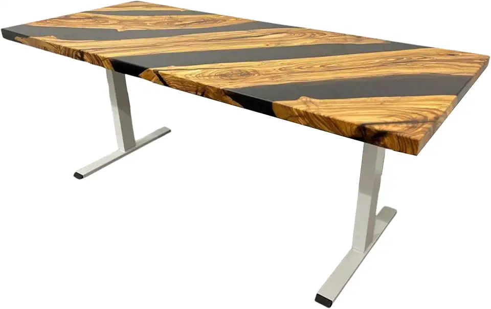 Large Black River Table, Unique Living Room Furniture Decor, Beach Table, Office Table, Black Table, Coffee Table, Dining Table, Modern Home Decor, Gift New home, Gaming Table (36x80 inch)