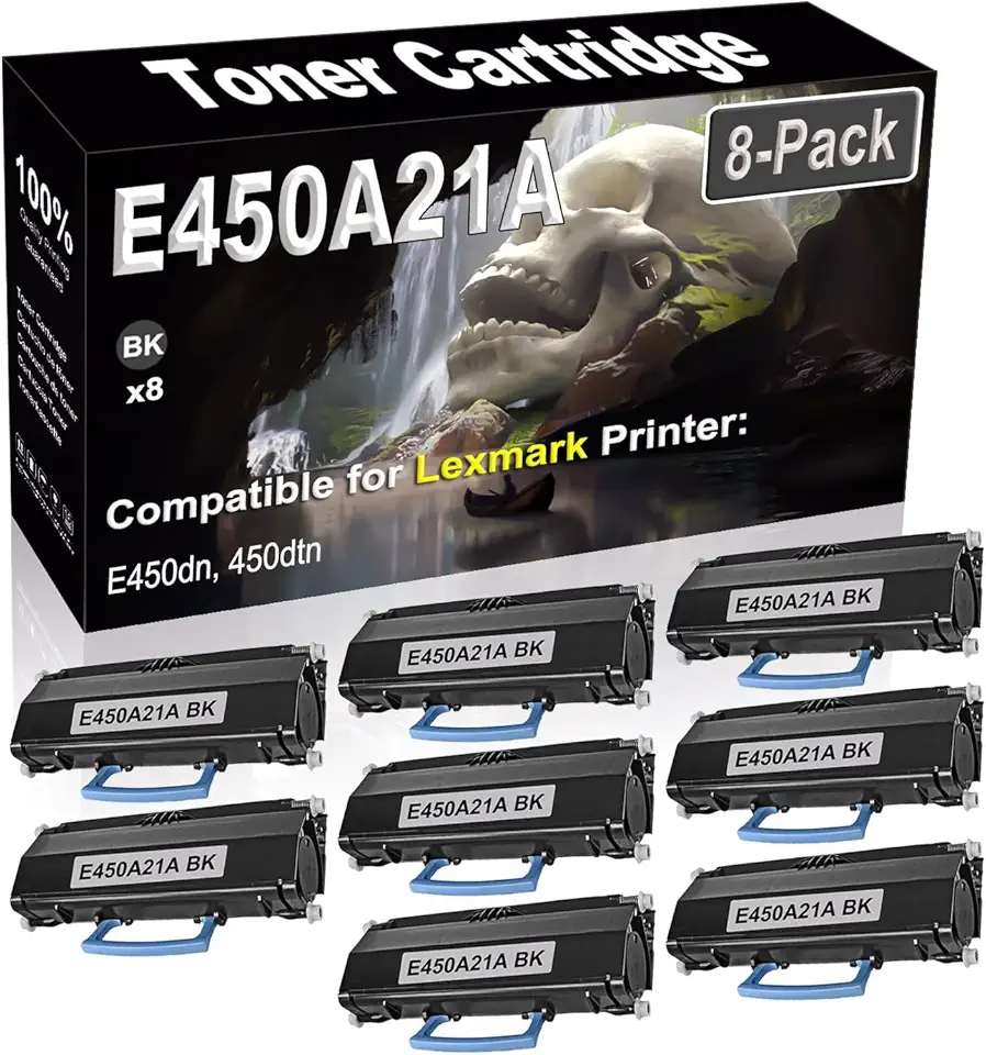 8-Pack Compatible High Capacity E450A21A Imaging Toner Cartridge use for E450dn 450dtn Printer (Black)