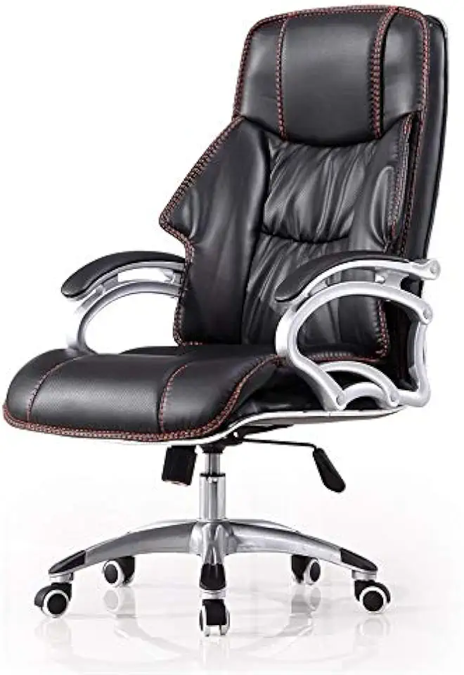 Ergonomic Executive Office Chair High Back Boss Chair PU Leather High-Back Desk Chair Swivel Rocking Chair with Adjustable Height Black