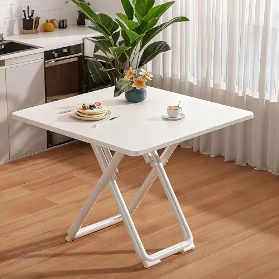 Portable Extendable Outdoor Dining Table - Modern Farmhouse Design with Space-Saving Round/Square Options for Picnics, Patios, and Events