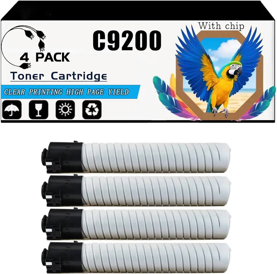 Compatible for Ricoh C9200 Toner Cartridge Pro C9200 Printers, High Yield 60000 Pages, with Chip (4 Pack Black)