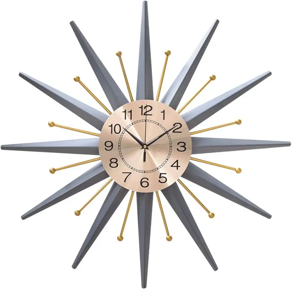 Wall Clocks Nordic Wall Clock Living Room Home Fashion Creative Clock Wall Hanging Modern Minimalist Personality Art Big Metal Star Clock Mute Wall Cards (M)