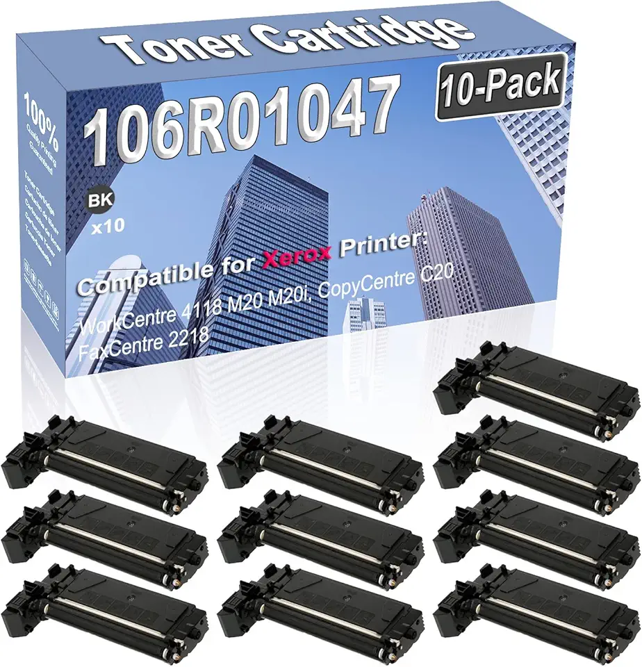 10-Pack Compatible High Capacity 106R01047 Printer Cartridge use for WorkCentre 4118 M20 M20i CopyCentre C20 FaxCentre 2218 Toner Cartridge (Black)