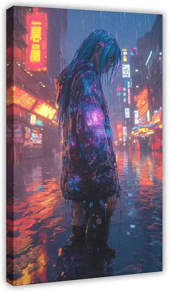 Retro Arcade Vibes Art Print – Subculture Illustration Wall Art – Trendy Futuristic Girl Poster Canvas Poster Wall Art Decor Print Picture Paintings for Living Room Bedroom Decoration 20x30inch(50x75c