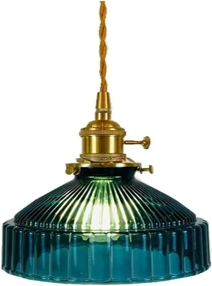 Modern LED Chandelier, Retro Brass Glass Table Dining Room Bedroom Bedside Light Coffee Shop Lamps,Chandelier