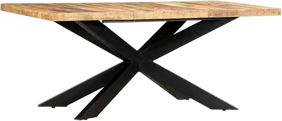 Kitchen Table, Industrial Style Dining Table with Wood Tabletop and Metal Frame for Home Office Dining Room, Dining Table 70.9