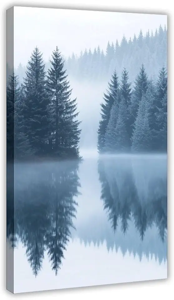 Nordic Forest Wall Art – Minimalist Dreamy Landscape Poster for Bedroom & Living Room Decor Canvas Poster Wall Art Decor Print Picture Paintings for Living Room Bedroom Decoration 20x30inch(50x75cm)