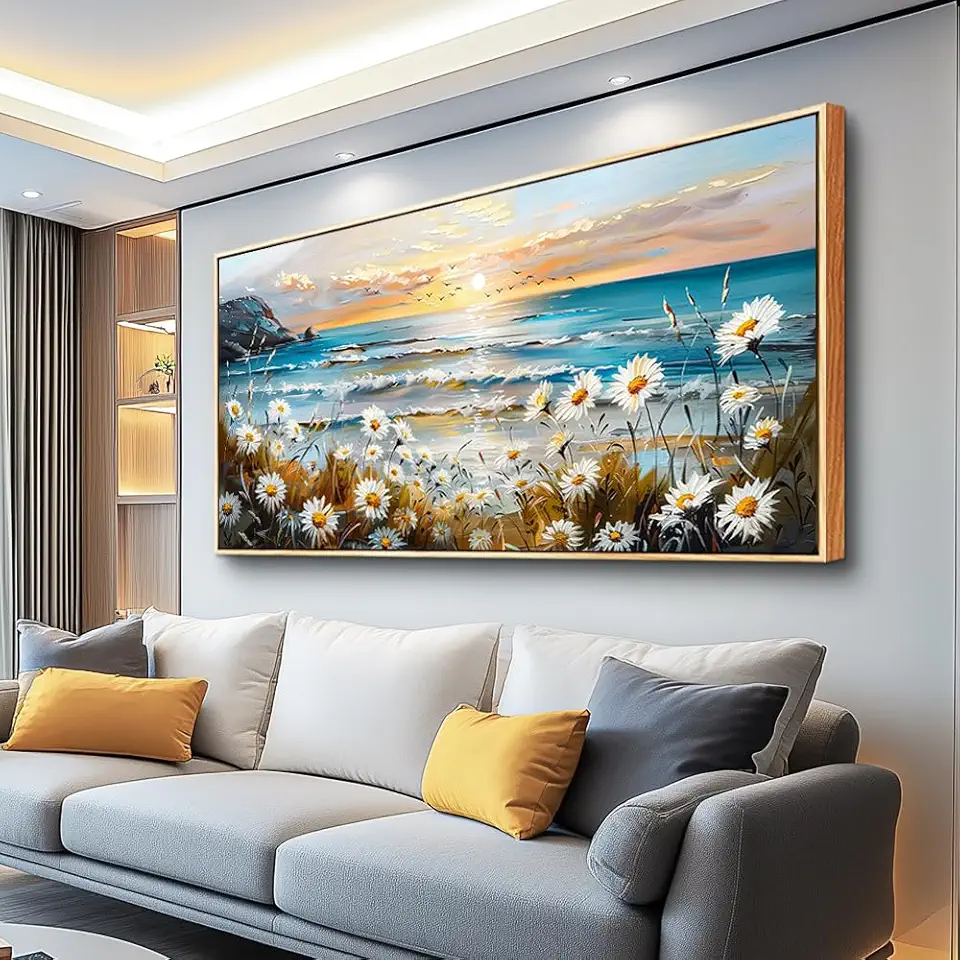 PHAOHUAXM Canvas Wall Art For Living Room Farmhouse Bedroom Wall Painting Marine Landscape Painting Office Photos Watercolor Wall Decor Flowers Nature Artwork For Walls Modern Home Decor 20x40 In