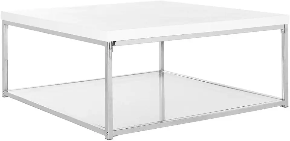 SAFAVIEH Home Malone Glam White and Chrome Coffee Table