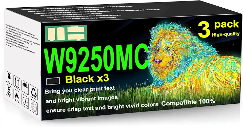 W9250MC Toner Cartridge 3 Pack High Yield Toner Cartridge Compatible Replacement for HP W9250MC Compatible Printer X57945dn Printer Higher Yield Replacement Black x3