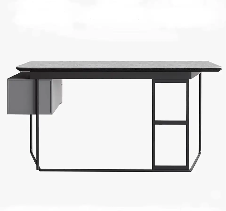 Minimalist Slate Desk PC Desk 1.2m 1.4m 1.6m Home Office Working Study Table with Storage Drawer Stable Metal Frame Workstation Office Desk (Table Length : 1.2 Meters) (1.6 meters)