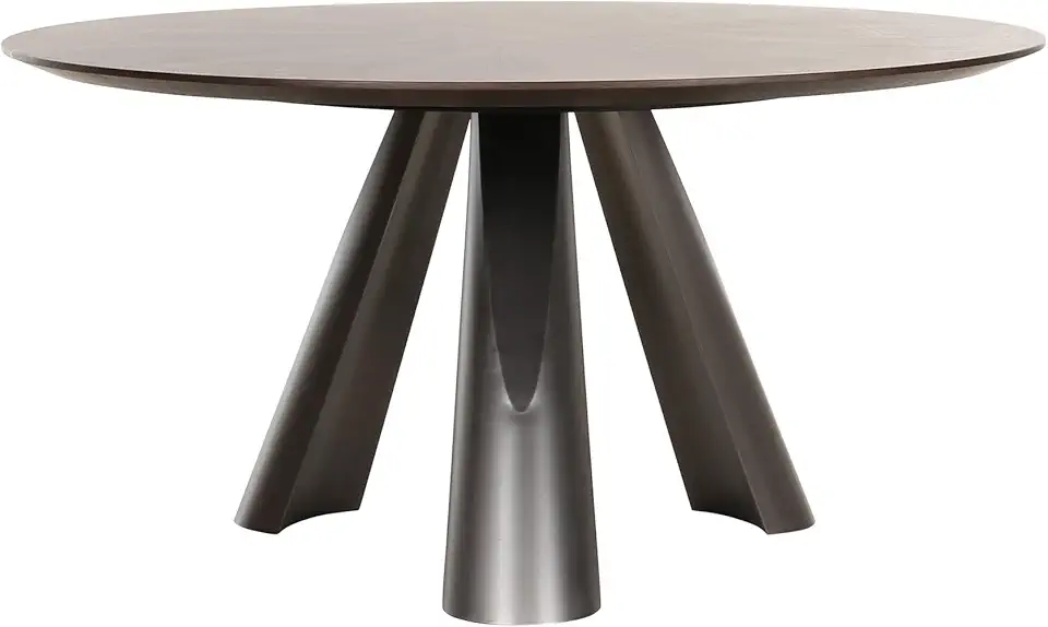 Pasargad Home Novara Dark Brown Round Dining Table, 59
