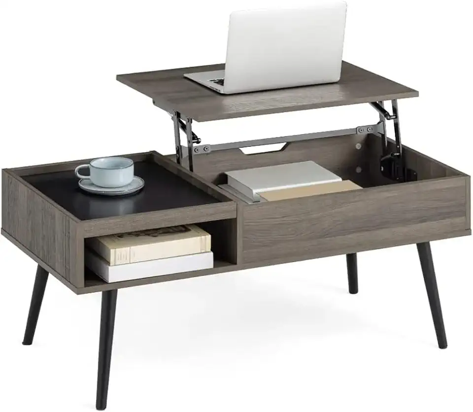 Wood Rectangle Lift Top Coffee Table Tea Table Living Room Rectangular Table