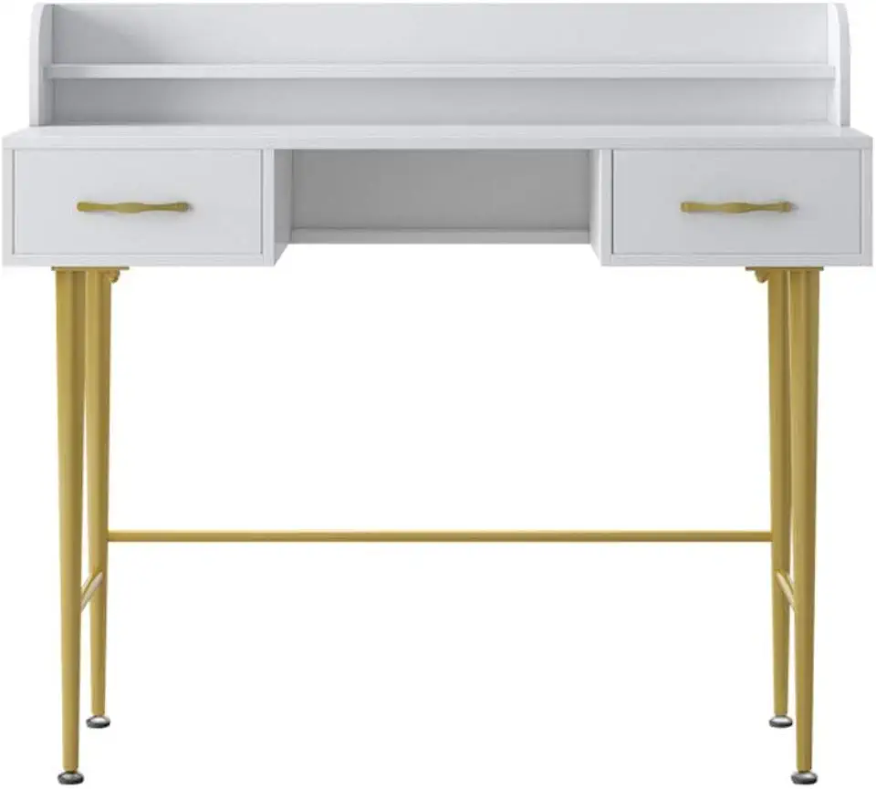 Vanity Table Set Makeup Dressing Table Writing Desk with 2 Drawers for Girls Women Makeup Furnitures for Laptop Or Study Desk Writing Table Make Up Table and Stool